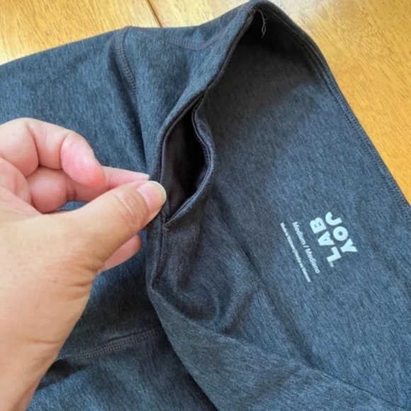 Joy Lab High Waist Crop Knotted Charcoal Gray Stretch Pull On Leggings, Size M - Picture 7 of 10